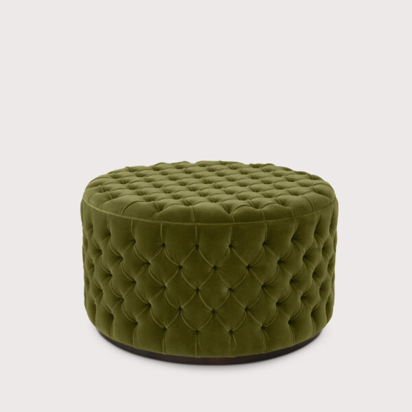 Buttoned drum ottoman